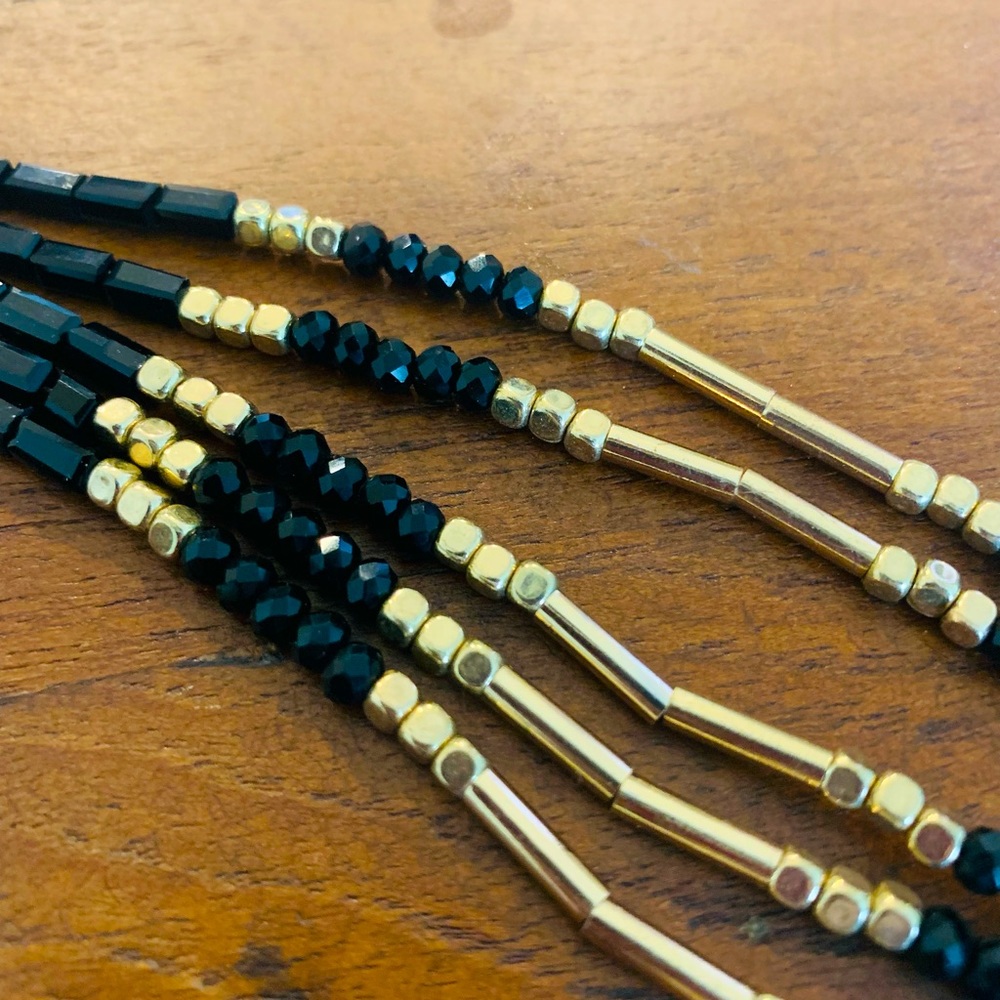 Carolee | Black and gold multi-strand beaded bracelet